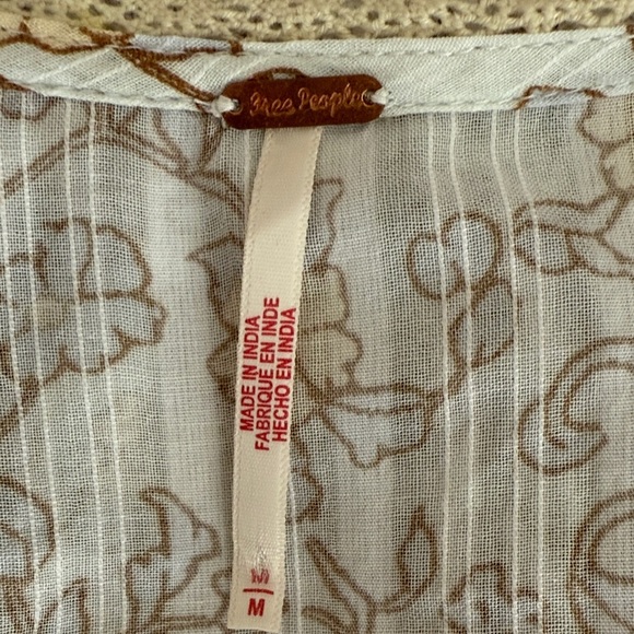 Free People Cream and Gold Floral Blouse - Picture 8 of 14